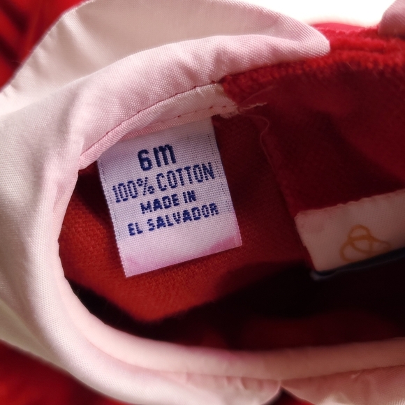 Vintage Anavini Hand Smocked Dress Red Baby Girls 6 Months - Picture 5 of 6